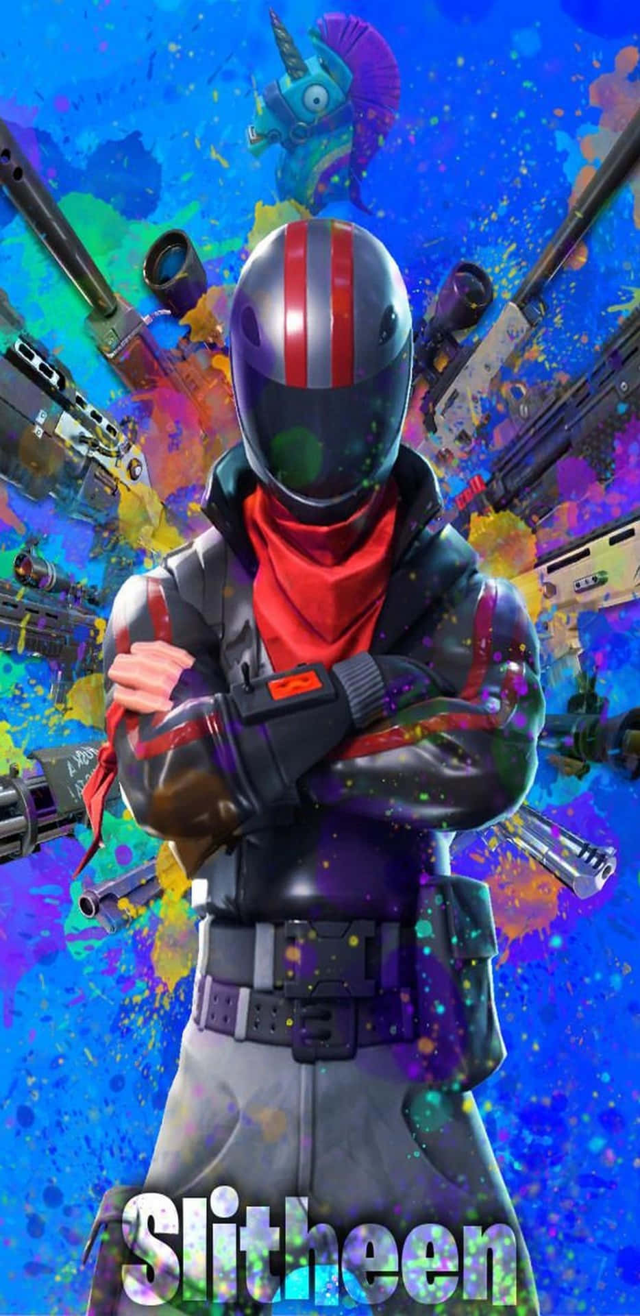 Pixel 3XL Character With Helmet Fortnite Battle Royale Background