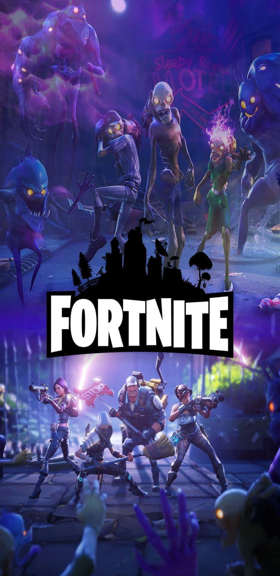Pixel 3XL Fortnite Battle Royale Purple Aesthetic Poster Background