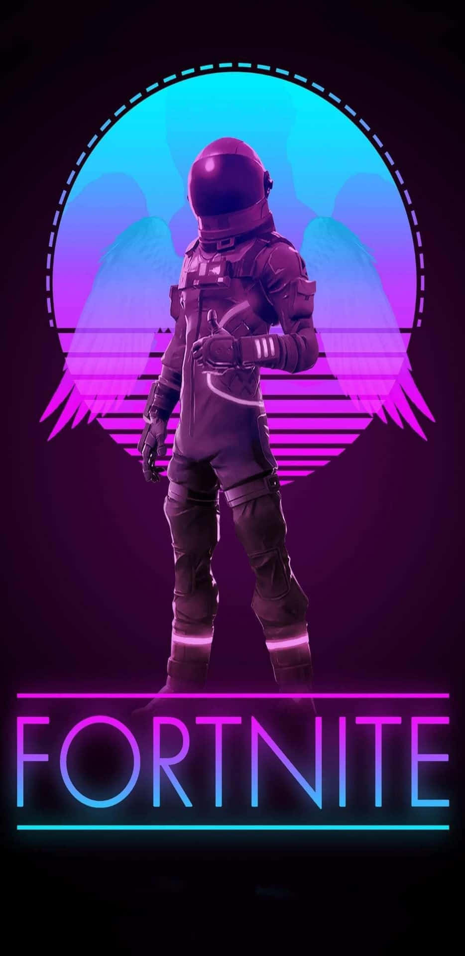 Pixel3xl Retro Neon Fortnite Battle Royale Hintergrund