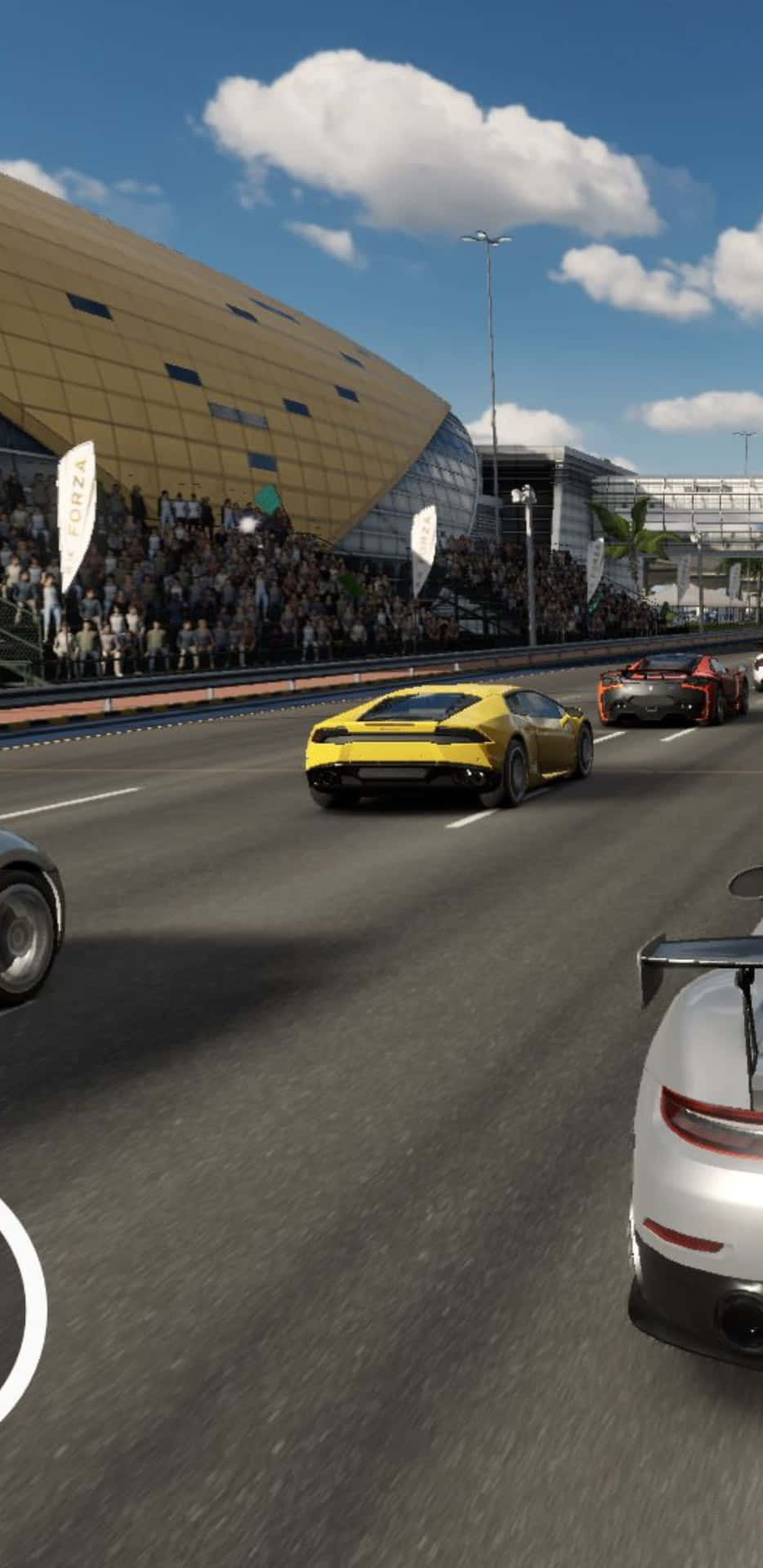 Pilotoprofesional De Carreras Detrás Del Volante De Un Pixel 3xl En El Juego Forza Motorsport 7.