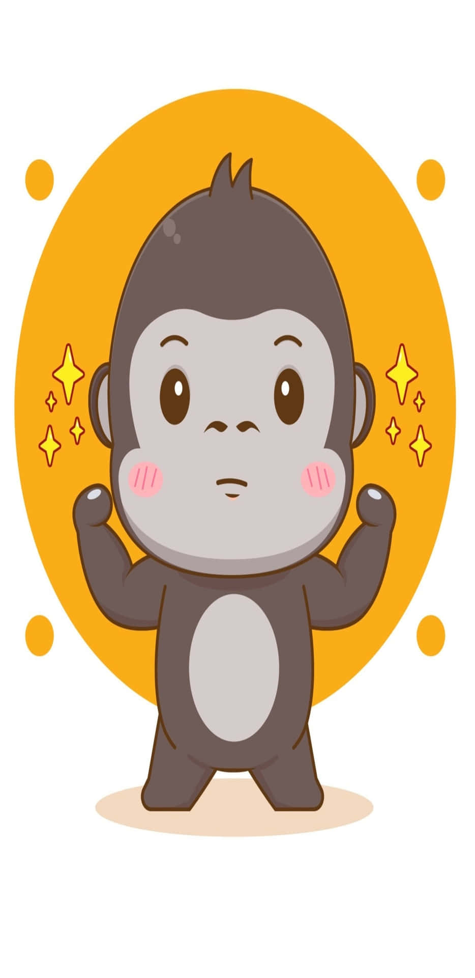 Söt,liten Animerad Pixel-gorilla Som Bakgrundsbild För Pixel 3 Xl-telefonen.