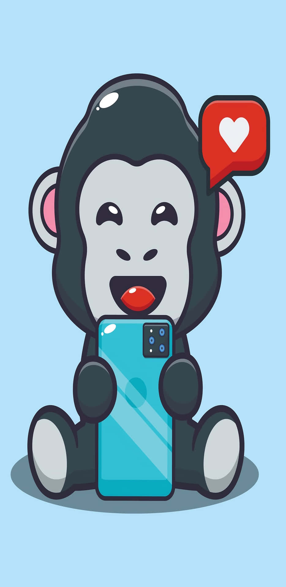 Fondode Pantalla Gorilla Para Pixel 3xl Con Ilustración Del Teléfono.