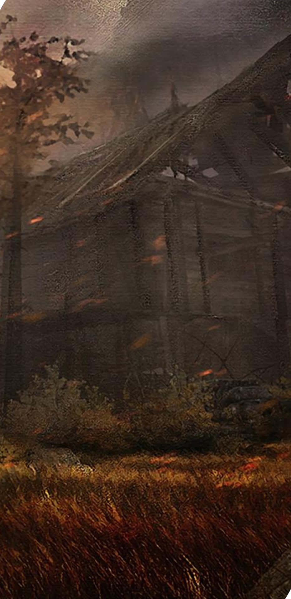 Pixel3xl Greedfall Verbranntes Haus Hintergrundbild