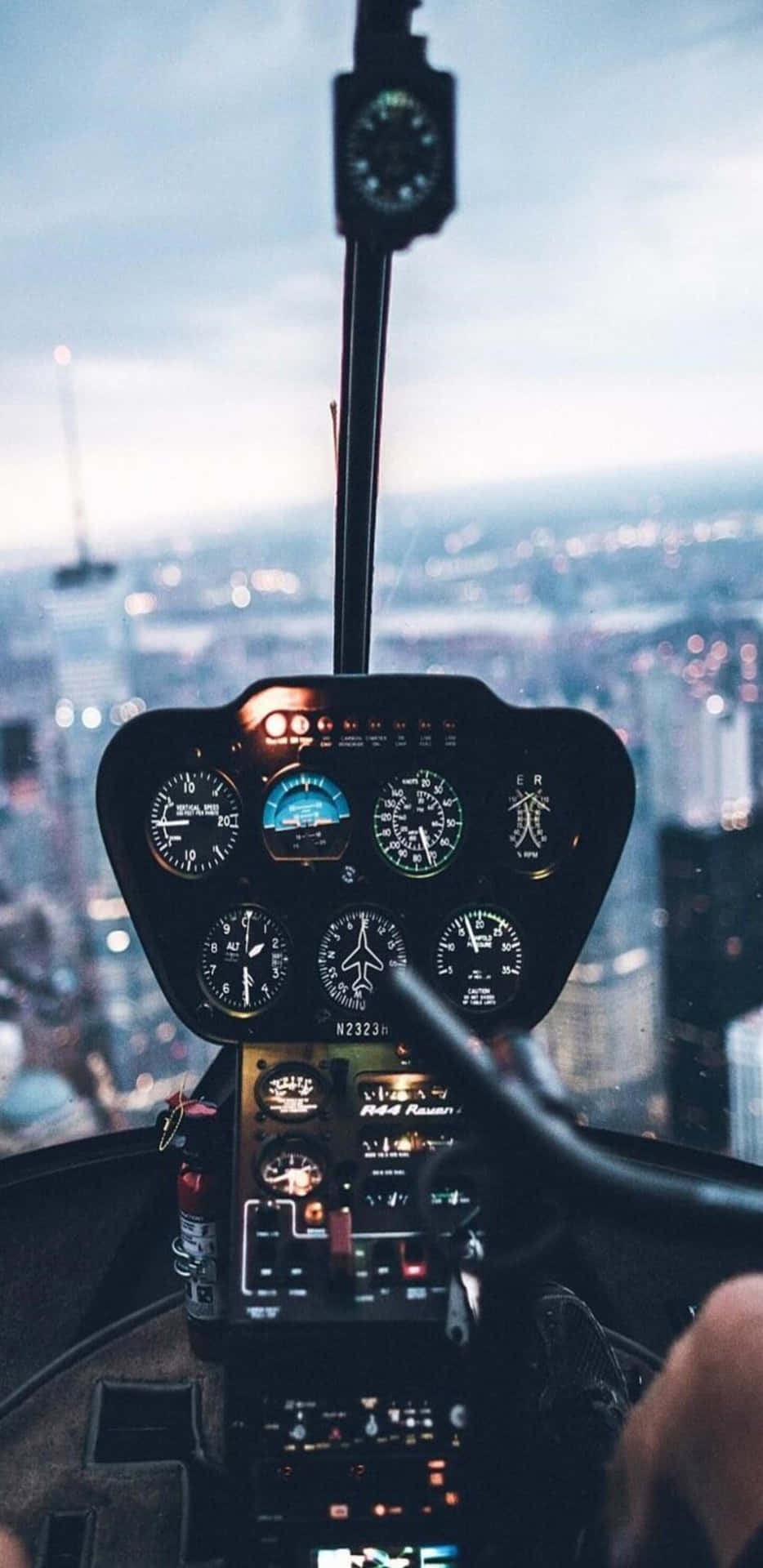 Pixel3xl Hubschrauber Hintergrund Robinson R44 Cockpitansicht