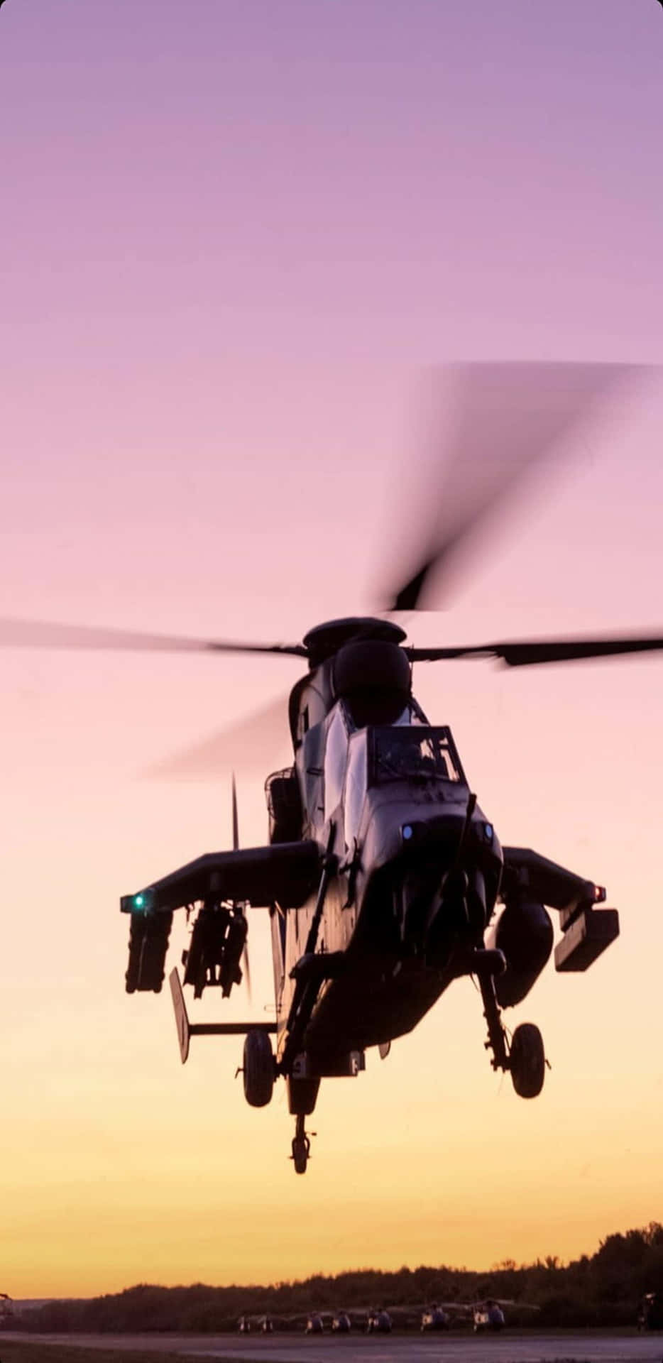 Pixel 3xl Helicopter Baggrund Eurocopter Tiger Solnedgang Udsigt