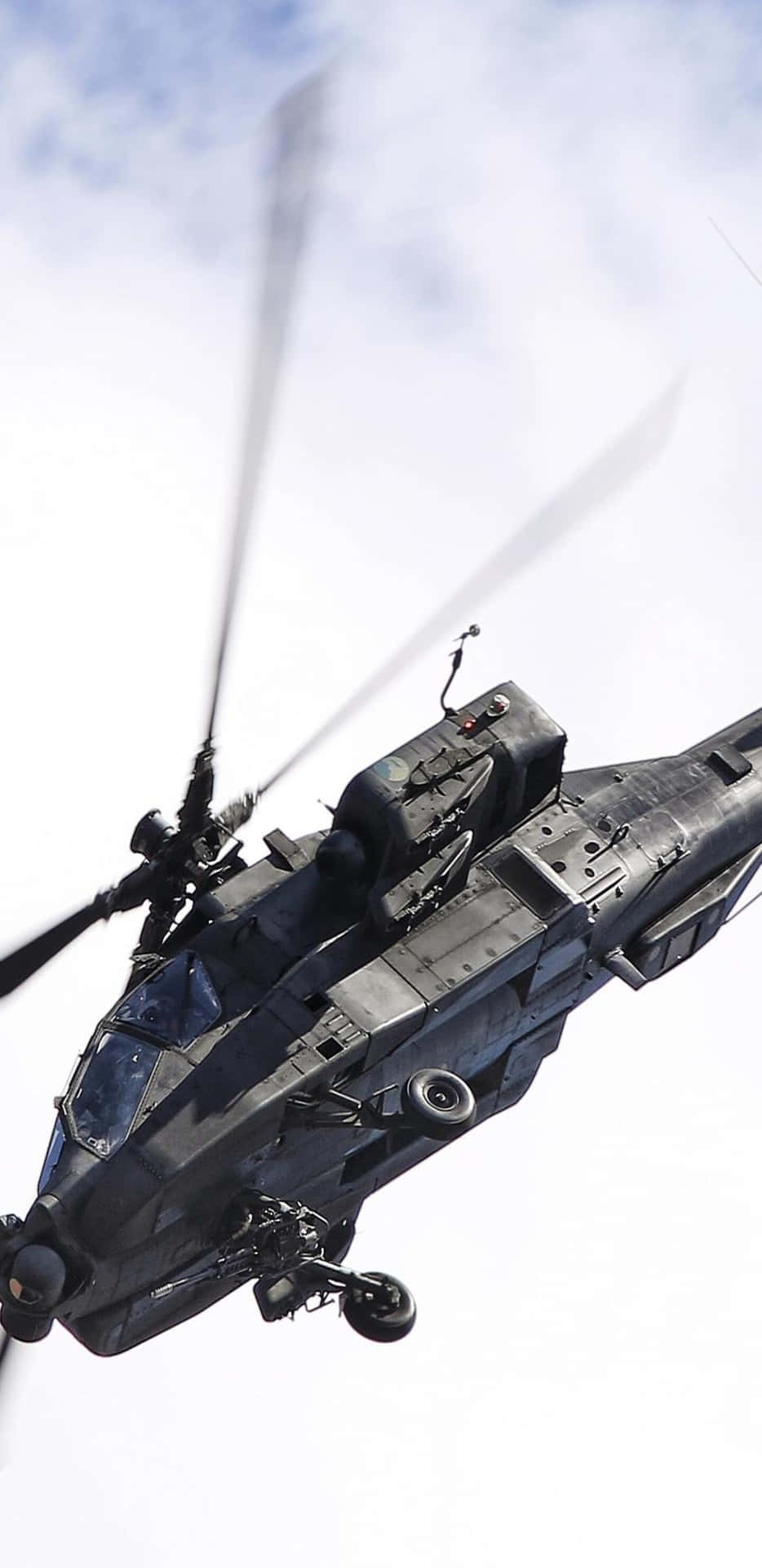 Fondode Pantalla De Helicópteros Para Pixel 3xl, Con Un Cielo Despejado Gris Y El Avión Boeing Ah-64 Apache.