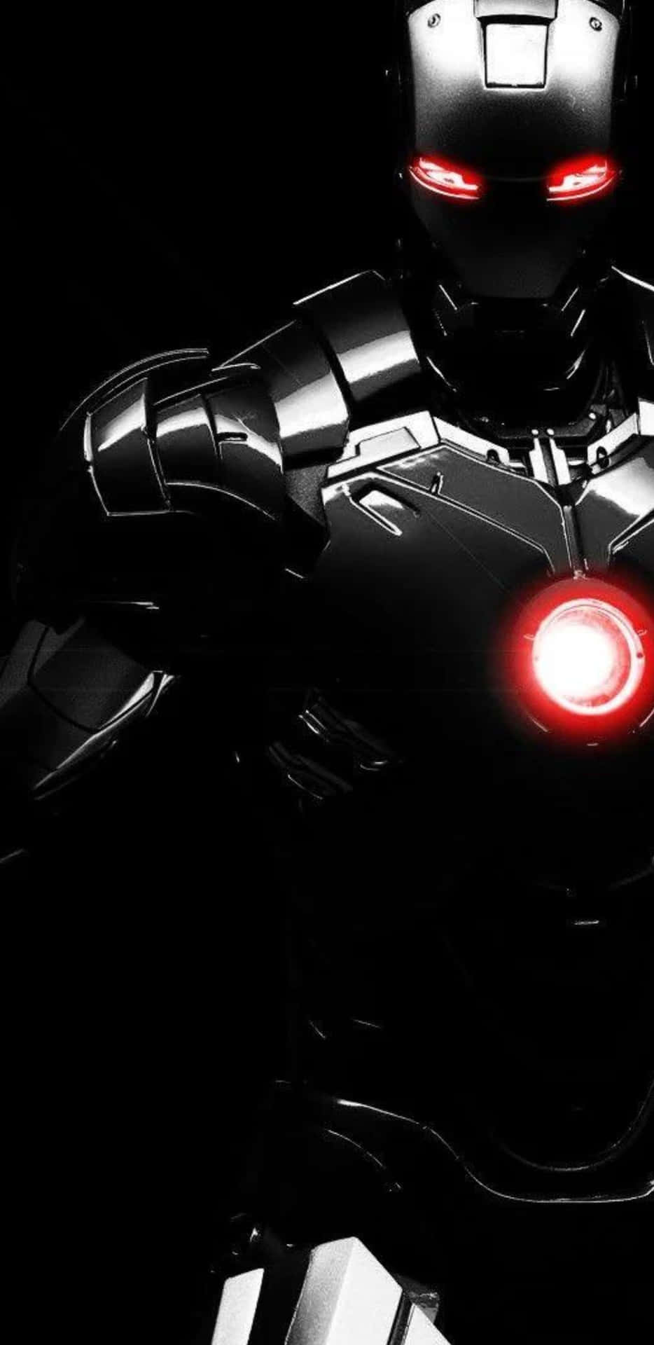 Pixel3xl Bakgrund Med Iron Man Och Lysande Röda Ögon.