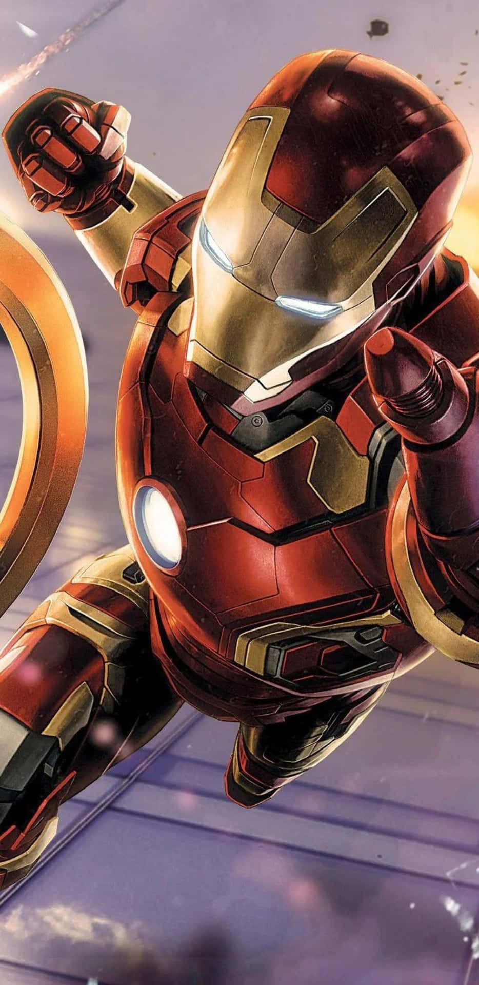 Pixel 3XL Iron Man Punching Pose Background