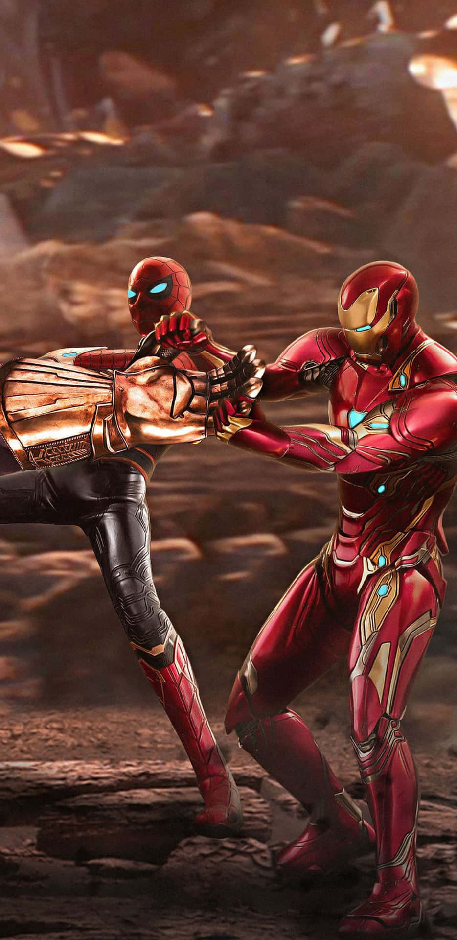 Sfondopixel 3xl Con Iron Man E Spiderman