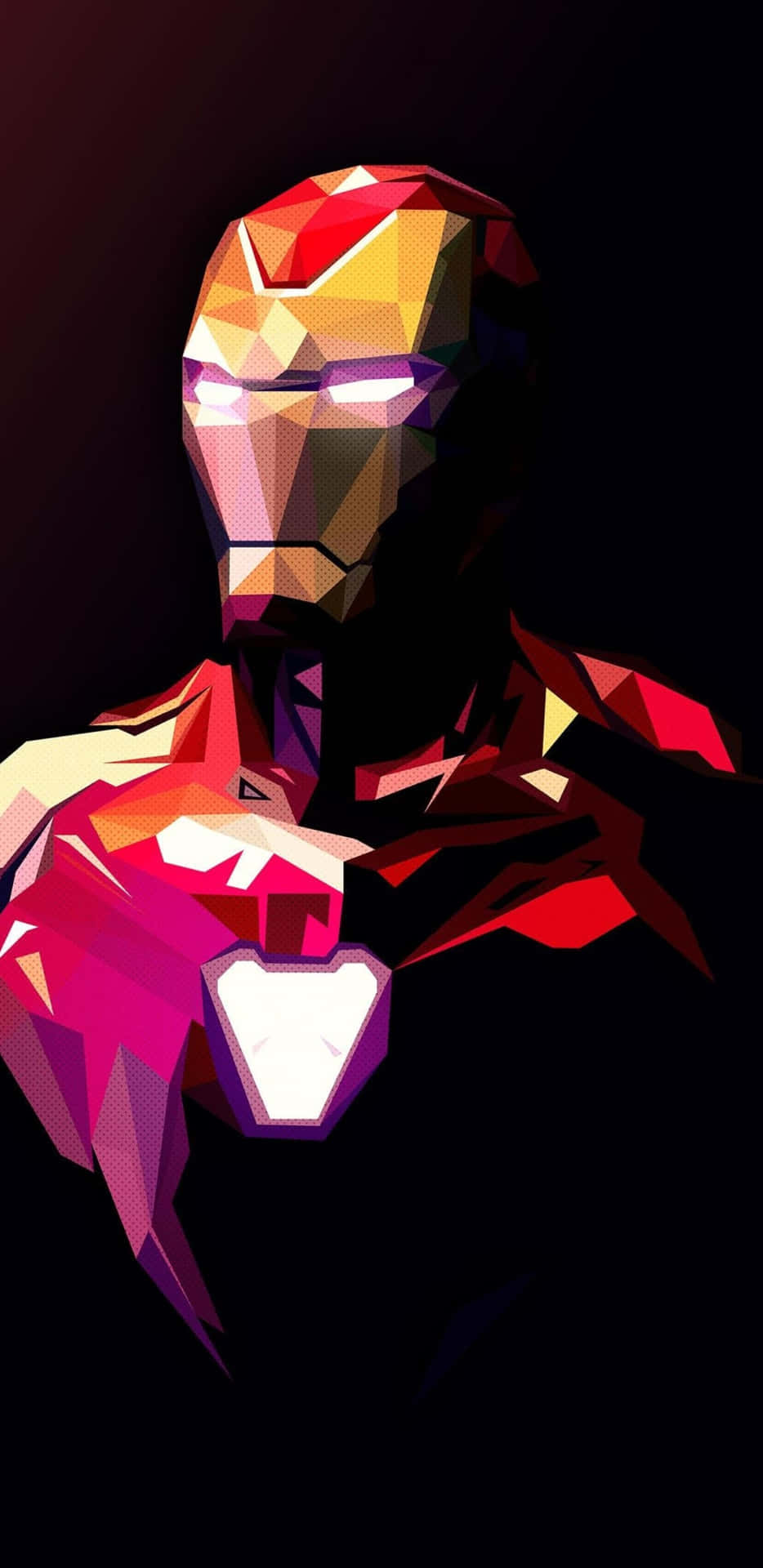 Pixel3xl Iron Man Geometriskt Designbakgrund.