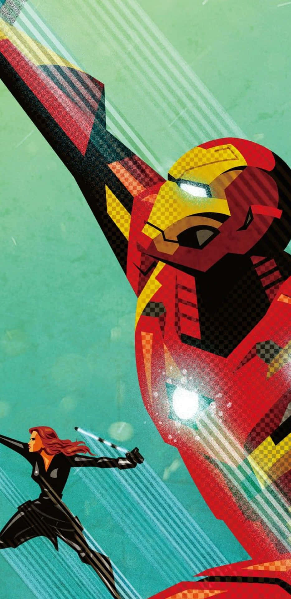 Pixel3xl Iron Man Och Black Widow Bakgrundsbild.