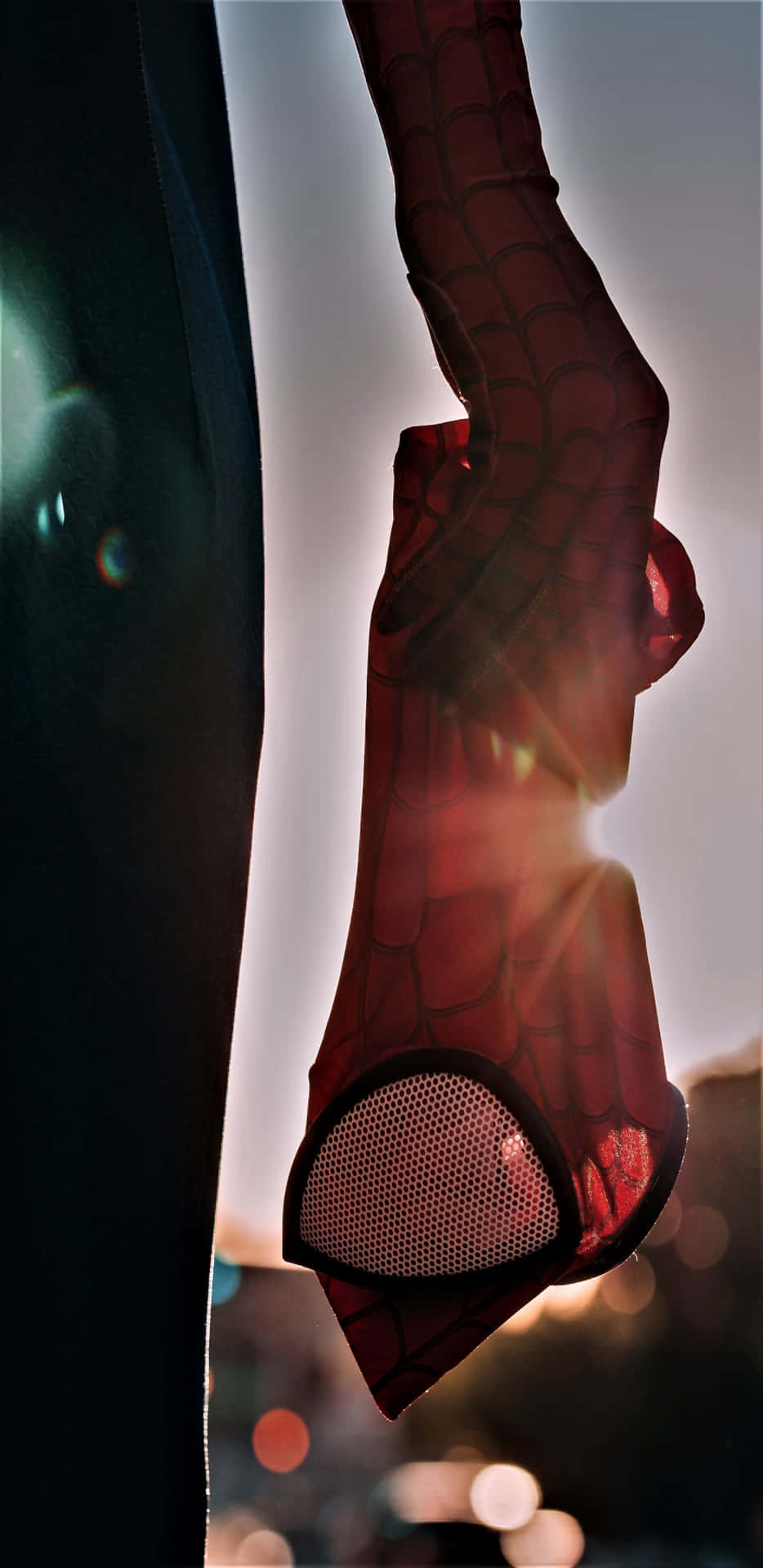 Pixel3xl Marvel Bakgrund Med Spidermans Mask.