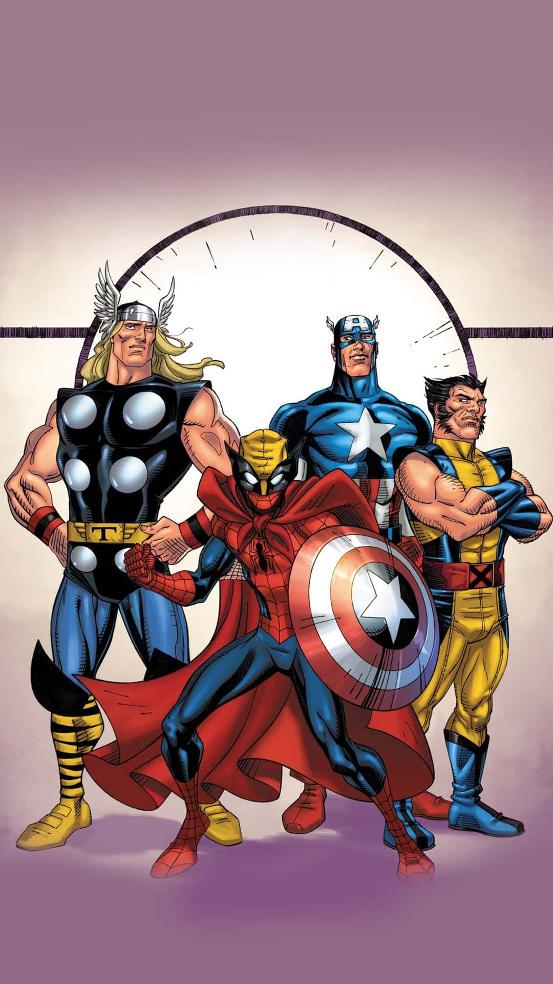 Pixel 3xl Marvel's Avengers Background Spiderman Thor Wolverine Captain America 1080 x 1920 Background