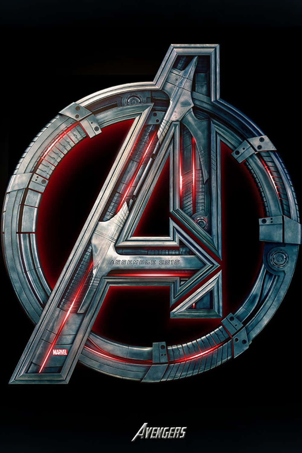 Pixel 3xl Marvel's Avengers Background Avengers Logo Metallic Red 1000 x 1500 Background
