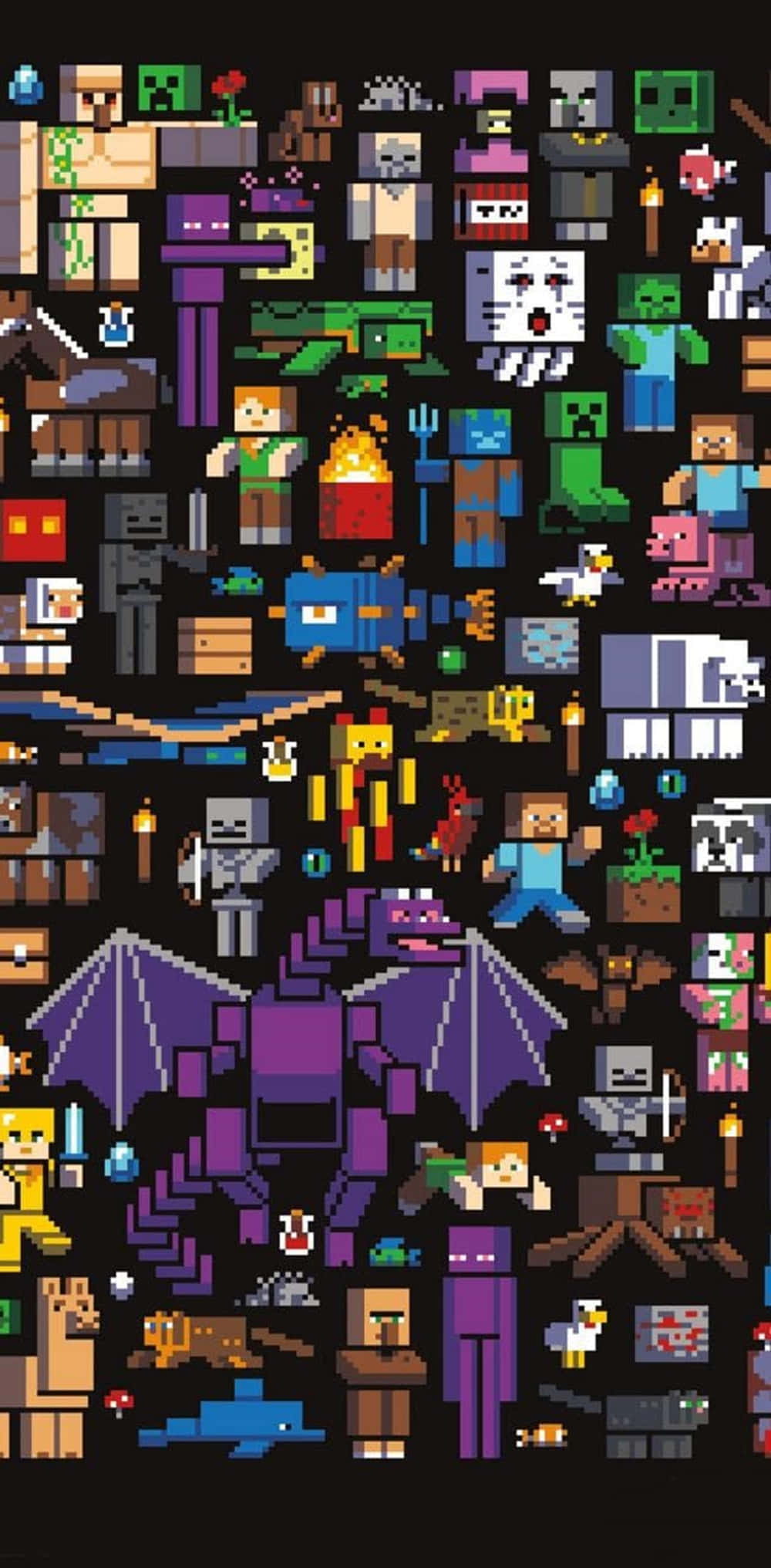 Pixel3xl Minecraft Hintergrundcharaktere Zusammenstellung
