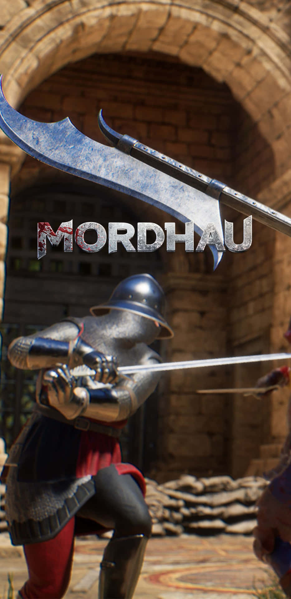 Two Men Are Fighting In A Game With The Word Mordha