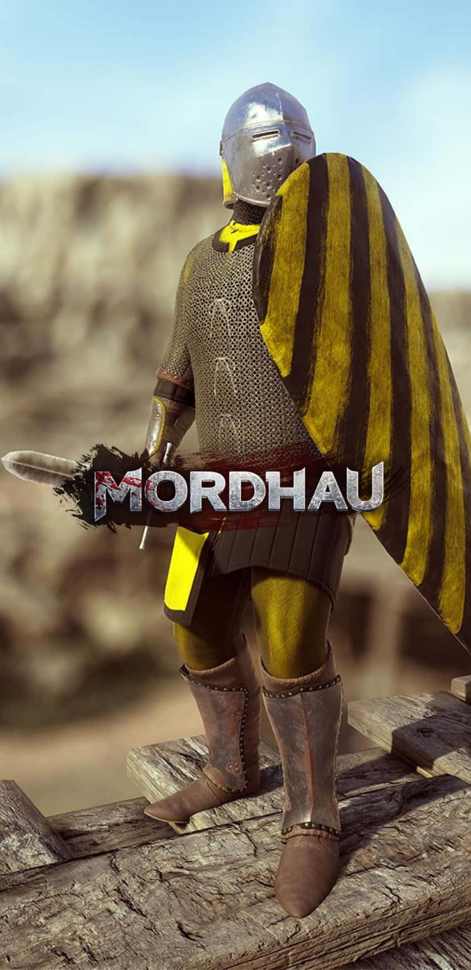 Mordhaul - A Knight In Armor Standing On A Wooden Platform