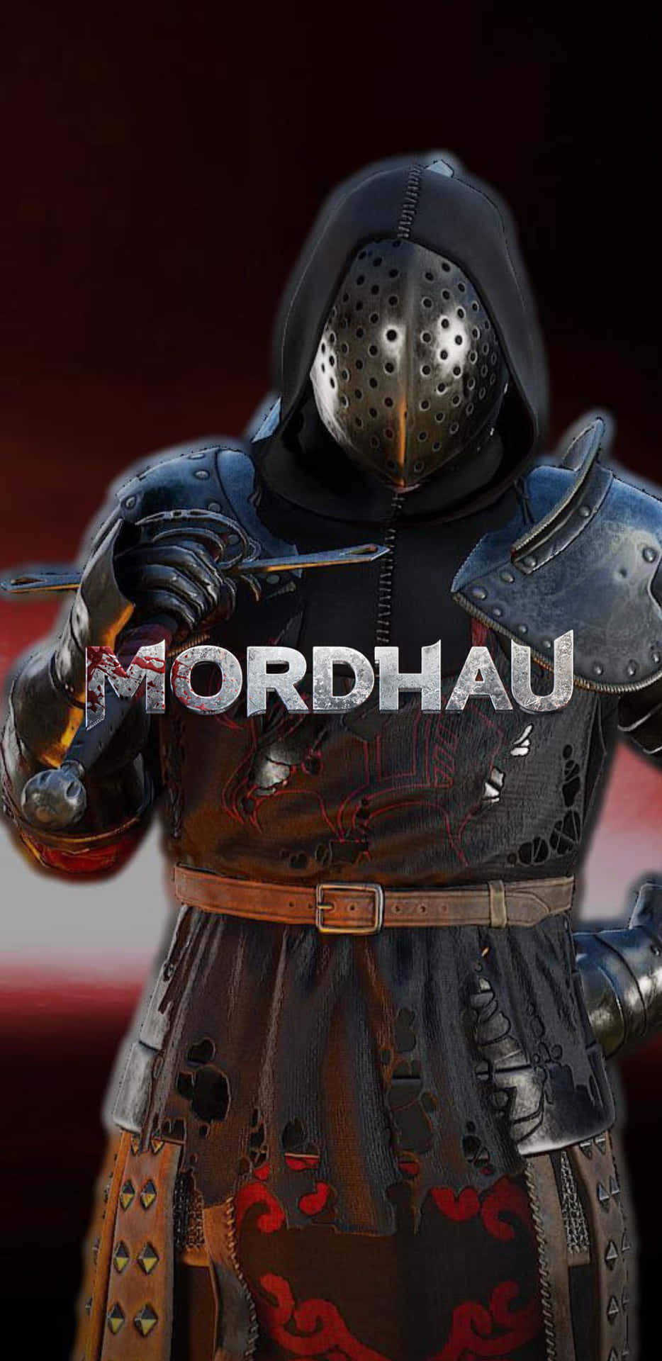 A Man In Armor With The Word Mordhau