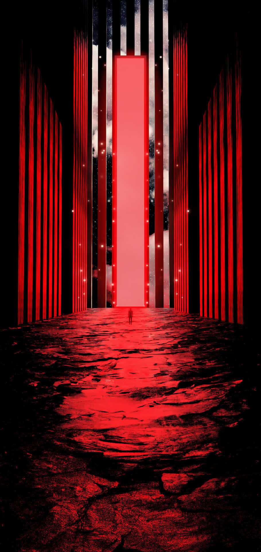 Red New Dimension Pixel 3xl Oled Background