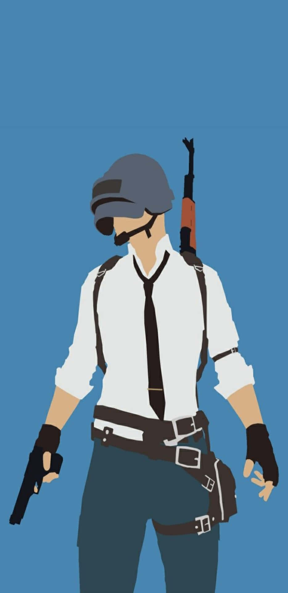 Pixel 3XL Playerunknown's Battlegrounds Baggrundsmaleri af en bevæbnet mand