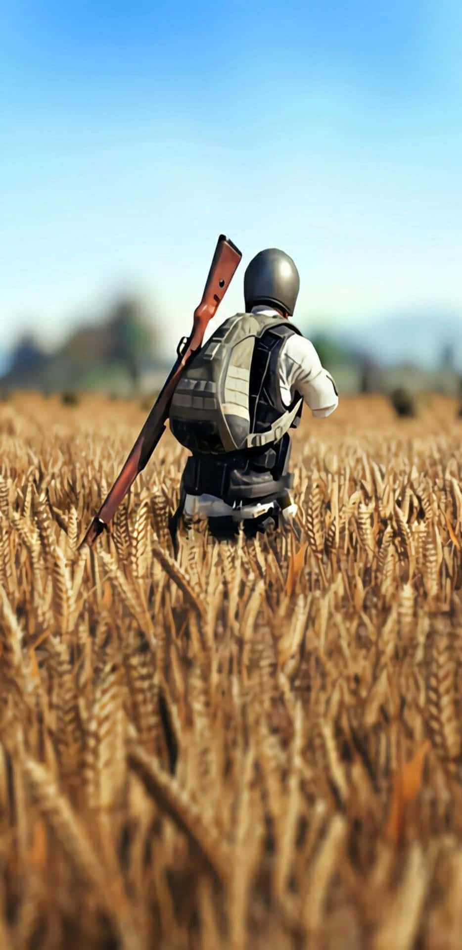 Pixel 3xl Playerunknown's Battlegrounds Background A Player In A Wheat Field