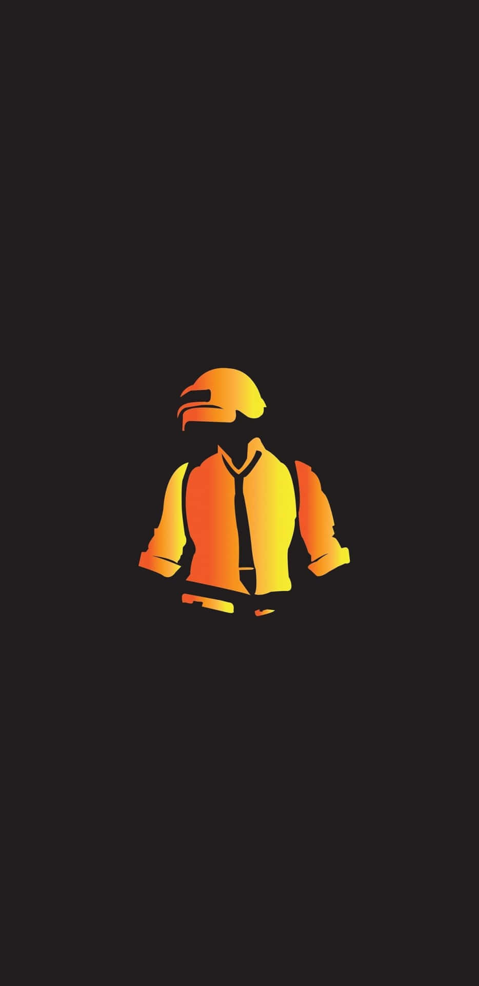 Pixel3xl Hintergrundbild Von Playerunknown's Battlegrounds Mit Der Silhouette Eines Mannes In Orange.