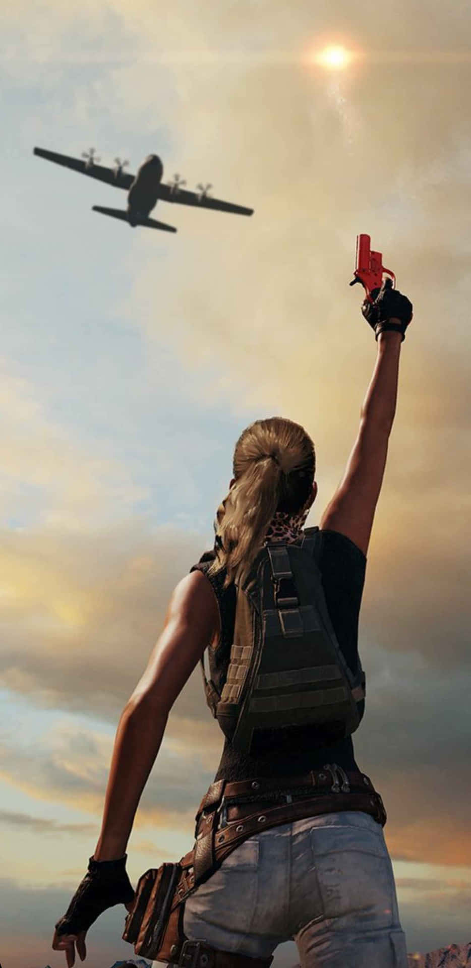 Pixel 3xl Playerunknown's Battlegrounds Background Woman Shooting A Flare Gun