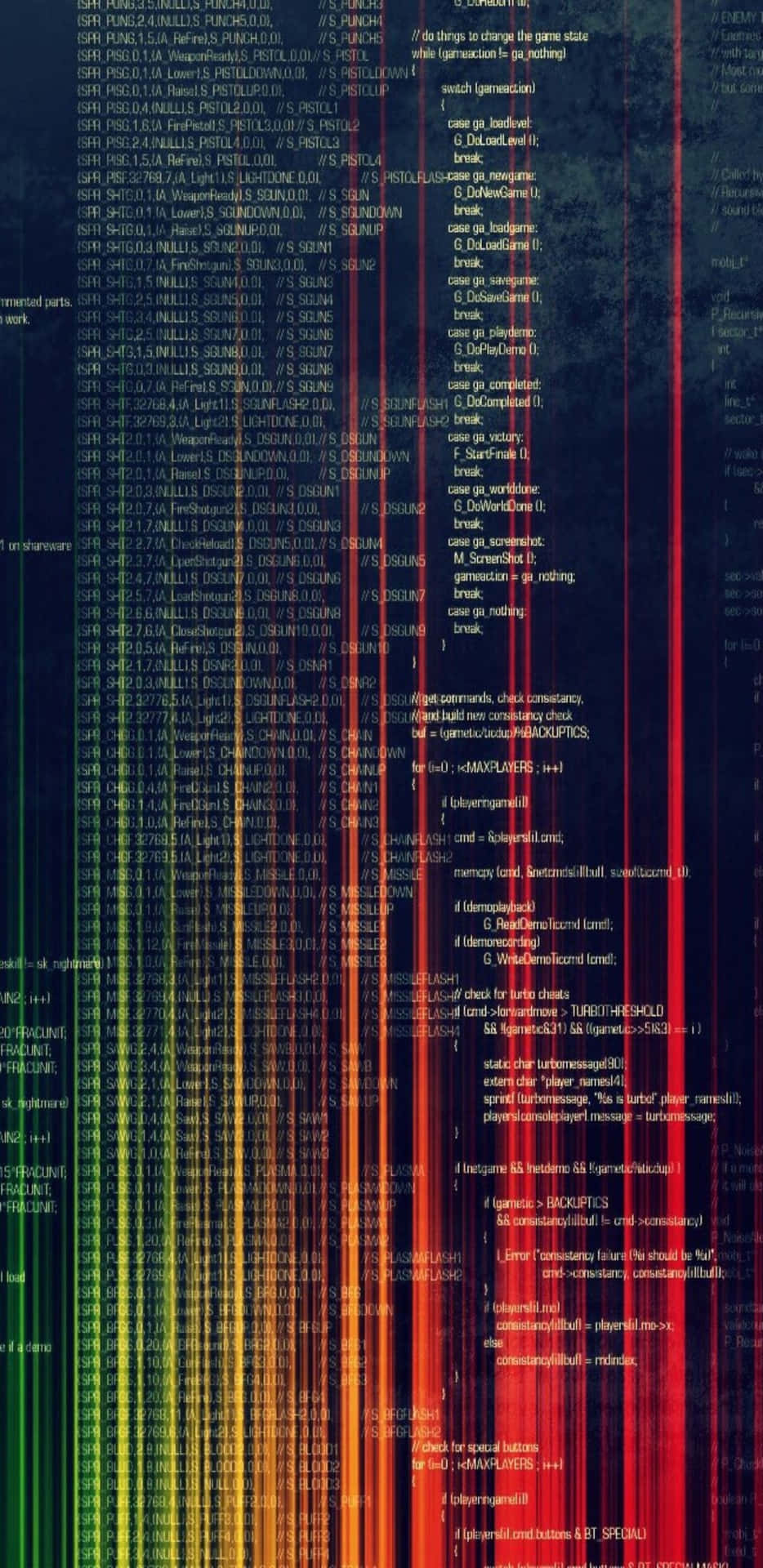 a colorful background with a computer code