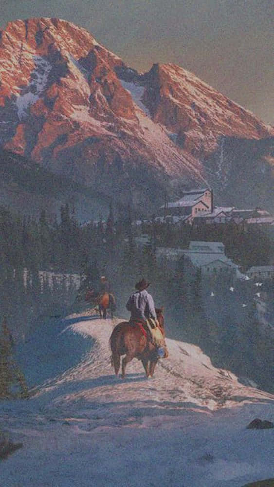 Pixel 3xl Red Dead Redemption 2 Background Cowboys In Snow Background