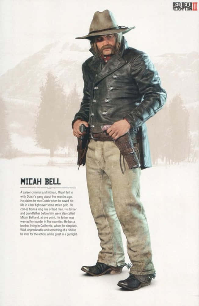 Fondode Pantalla De Pixel 3xl Red Dead Redemption 2 Con Información Sobre Micah Bell.