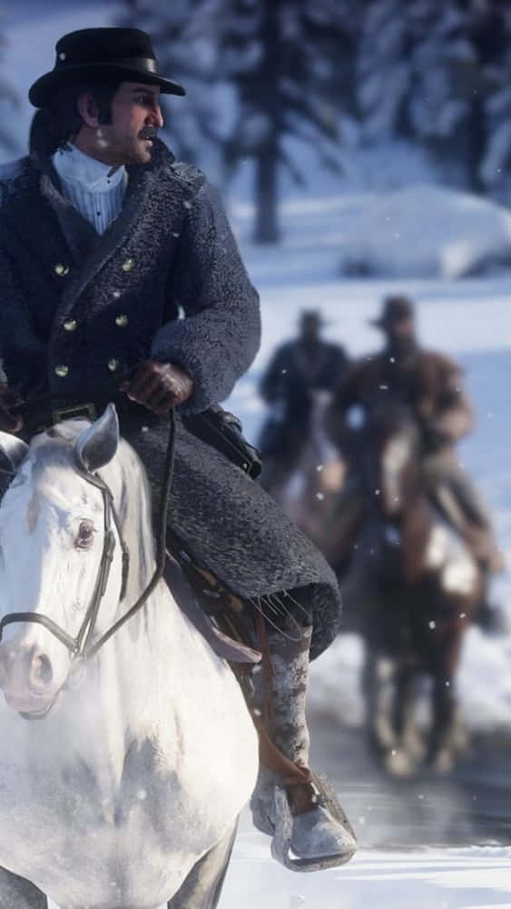 Pixel 3xl Red Dead Redemption 2 Background Riding In The Snow Background