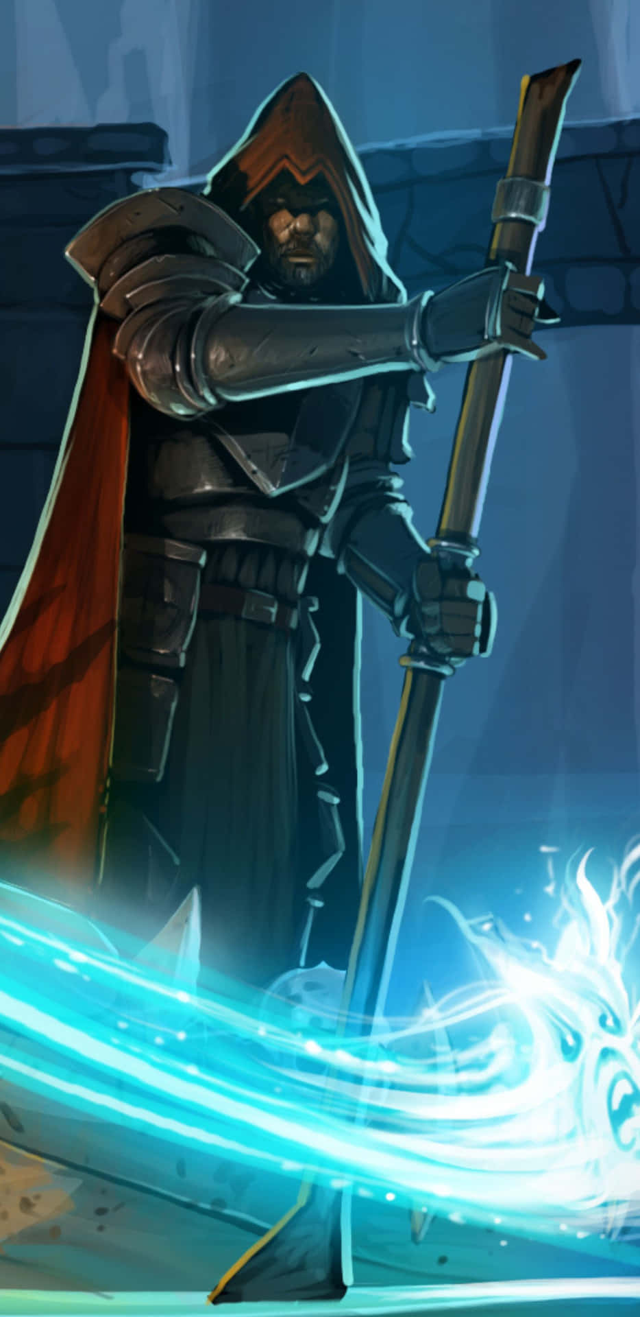 En mand med et sværd og et sværd i sin hånd