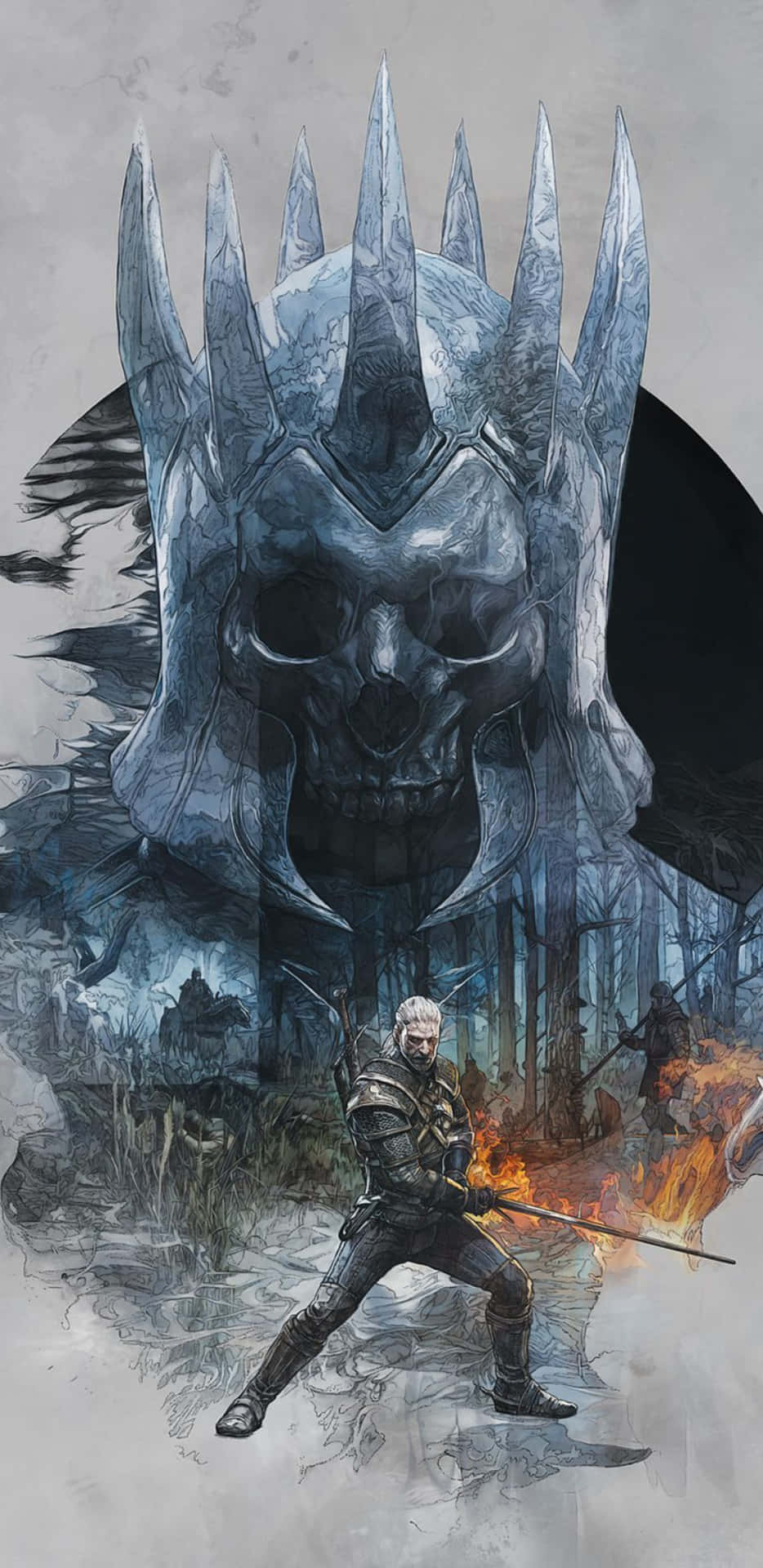 Pixel 3xl The Witcher 3 Background Skull