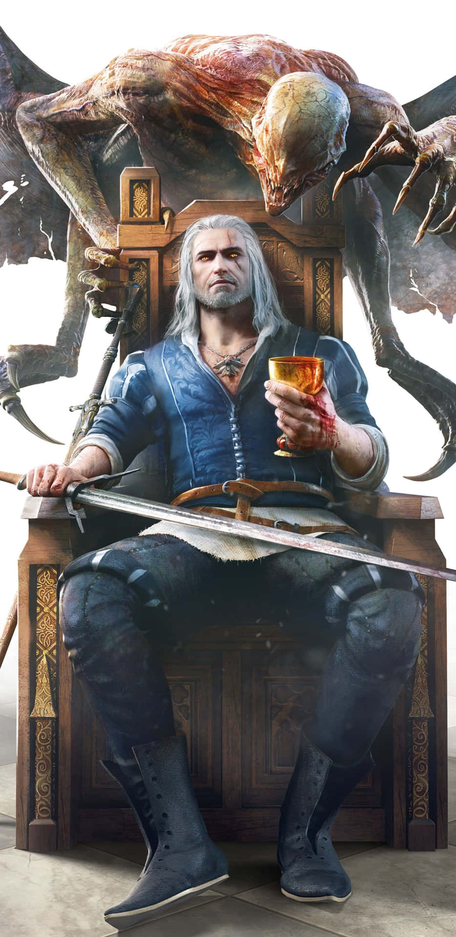 Pixel3xl Bakgrund Geralt Of Rivia Från The Witcher 3.