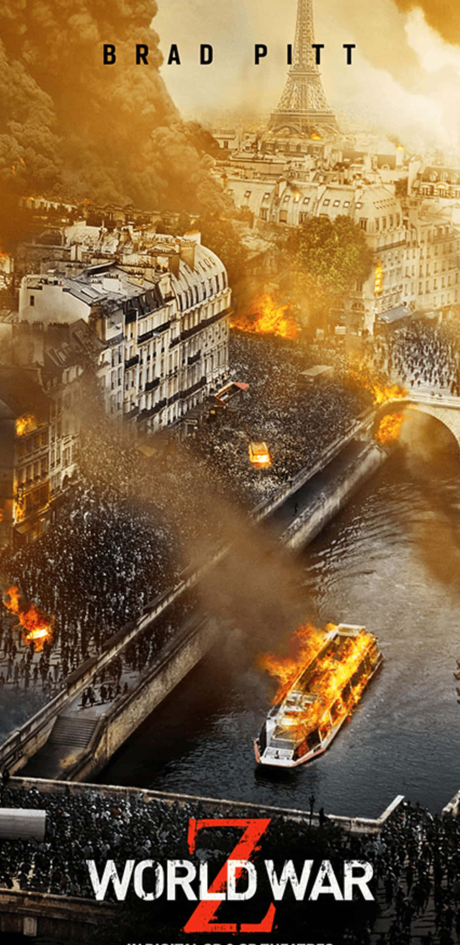 World War Z Poster With A Boat And A City