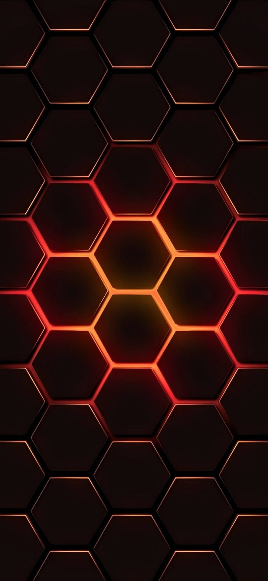 Pixel 5 Glowing Honeycomb Pattern Wallpaper