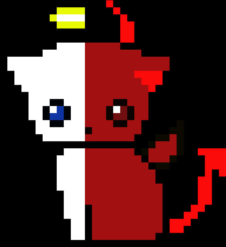 Pixel Angel Devil Cat PNG