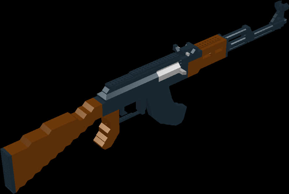 Pixel Art A K47 Rifle PNG