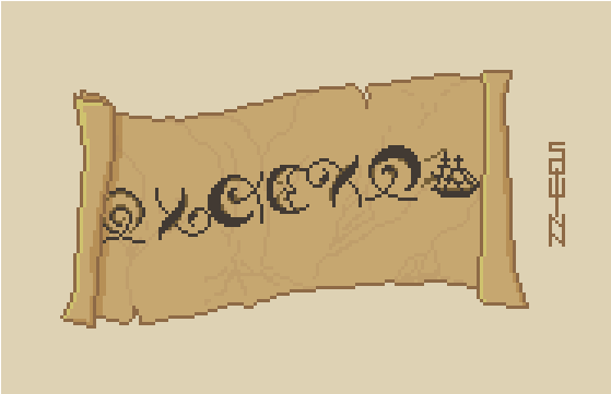 Pixel Art Ancient Scroll PNG