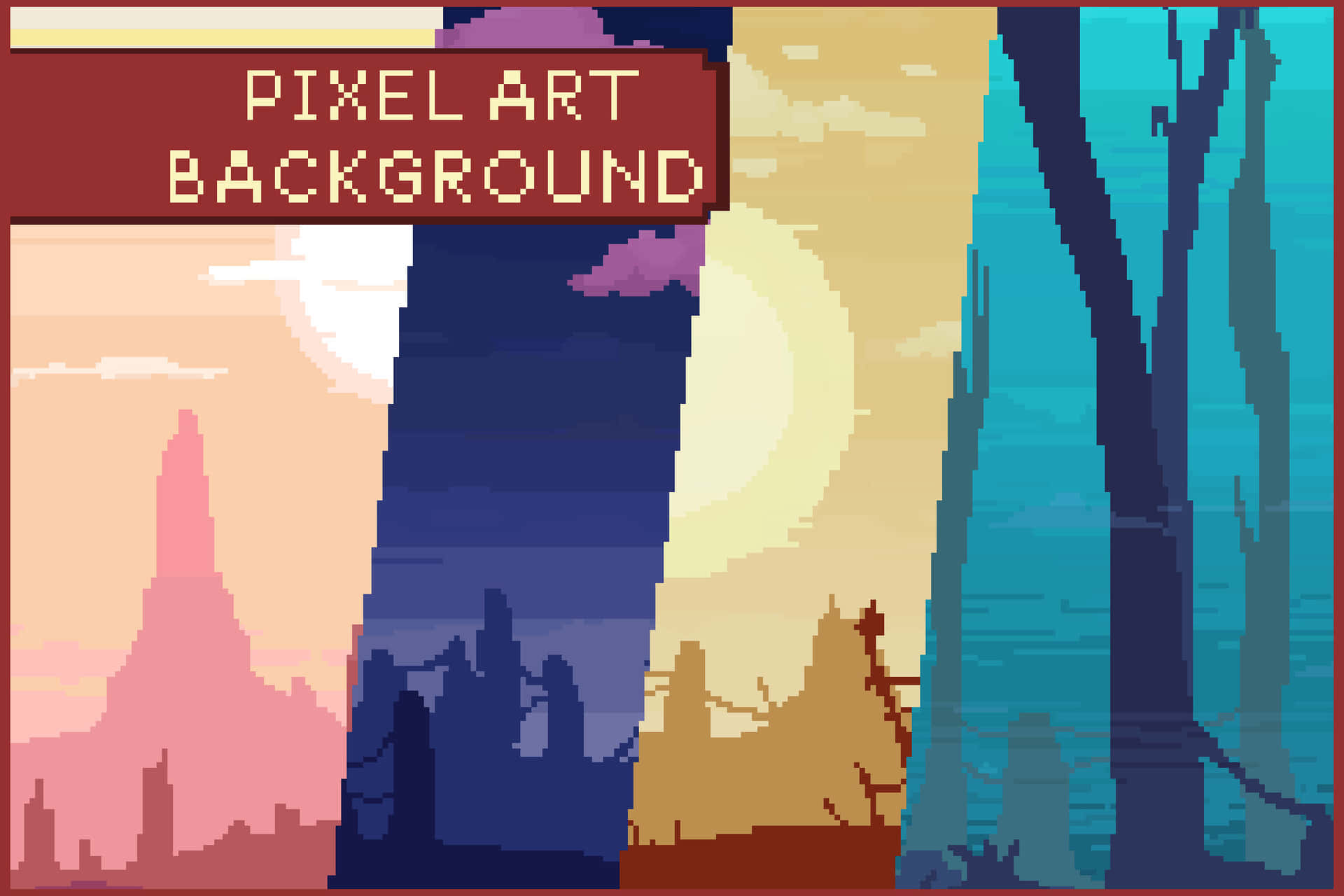 Beautiful pixel art landscape
