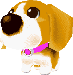 Pixel Art Beaglewith Pink Collar PNG