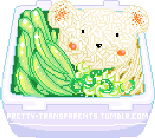 Pixel Art Bento Box With Bear Rice PNG