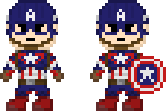 Download Pixel Art Captain America | Wallpapers.com