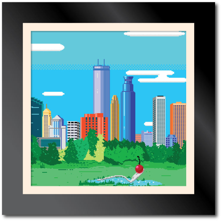 Pixel Art Cityscape PNG