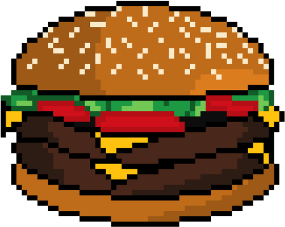 Pixel Art Classic Hamburger PNG