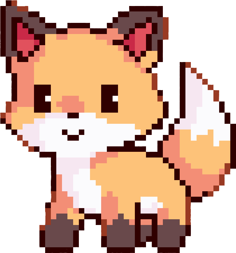 Pixel Art Cute Fox.png PNG