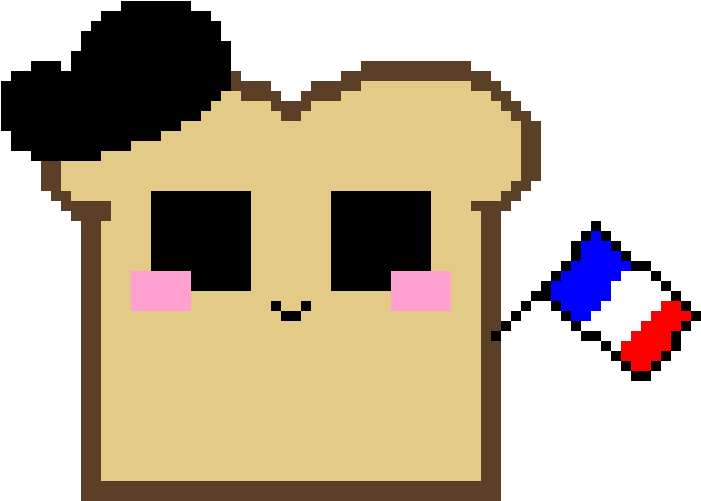 Pixel Art Cute Toast With Face PNG