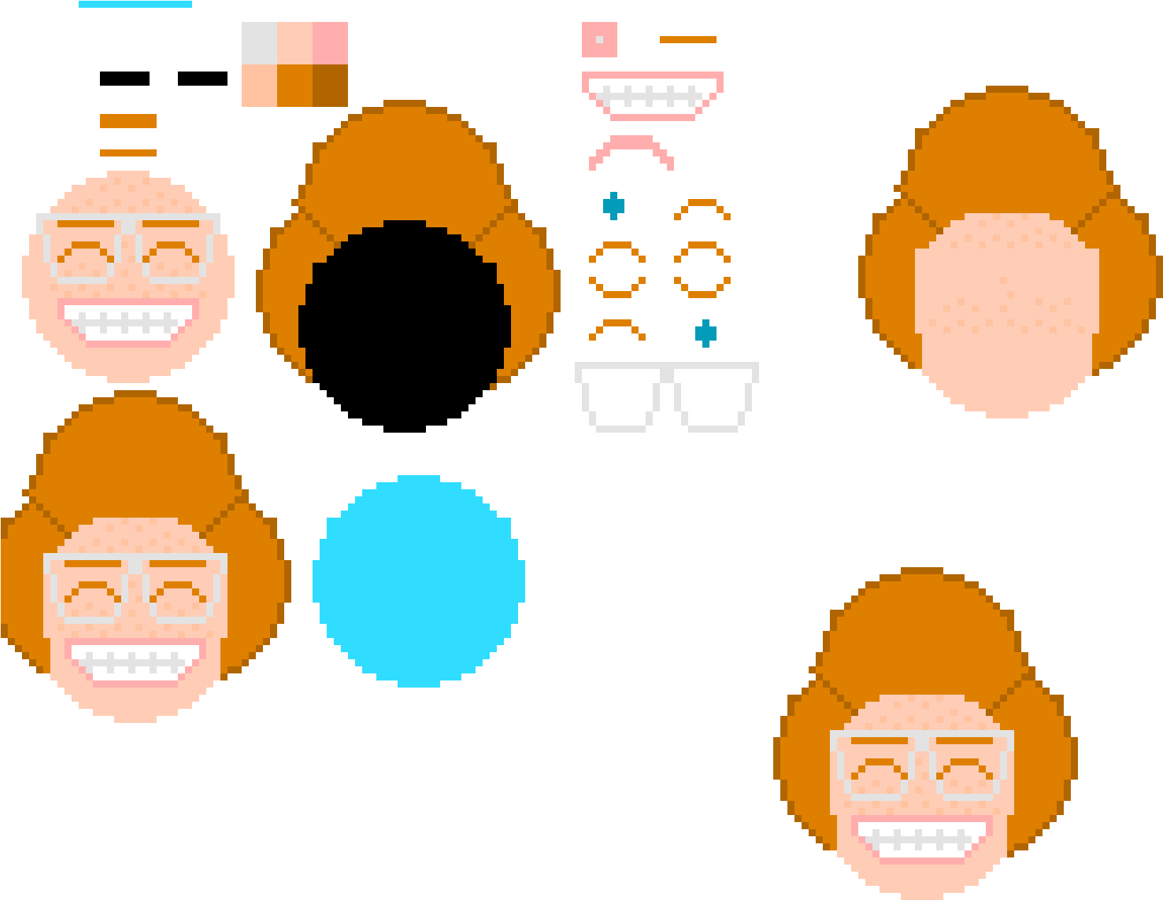 Pixel Art Face Assembly Kit PNG
