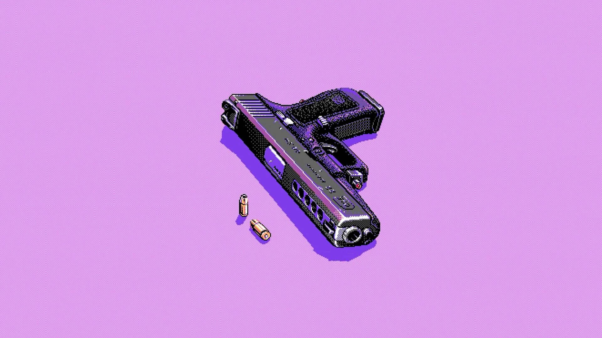 Pixel Art Gun And Bullets Wallpaper