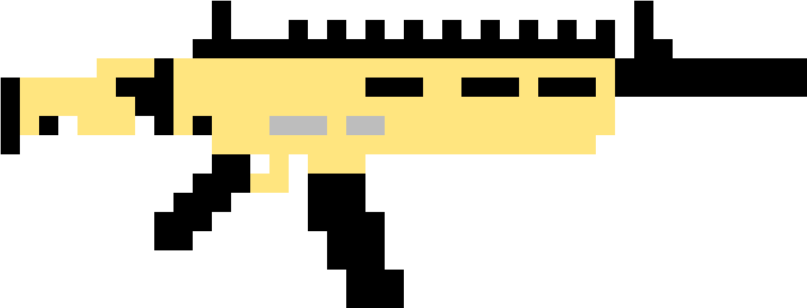 Pixel Art Gun Profile PNG
